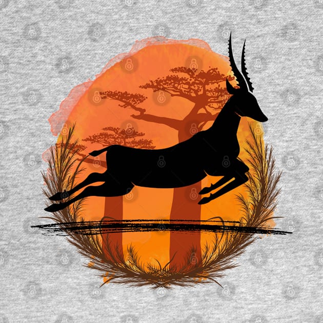 Gazelle Silhouette - Savannah by Petprinty